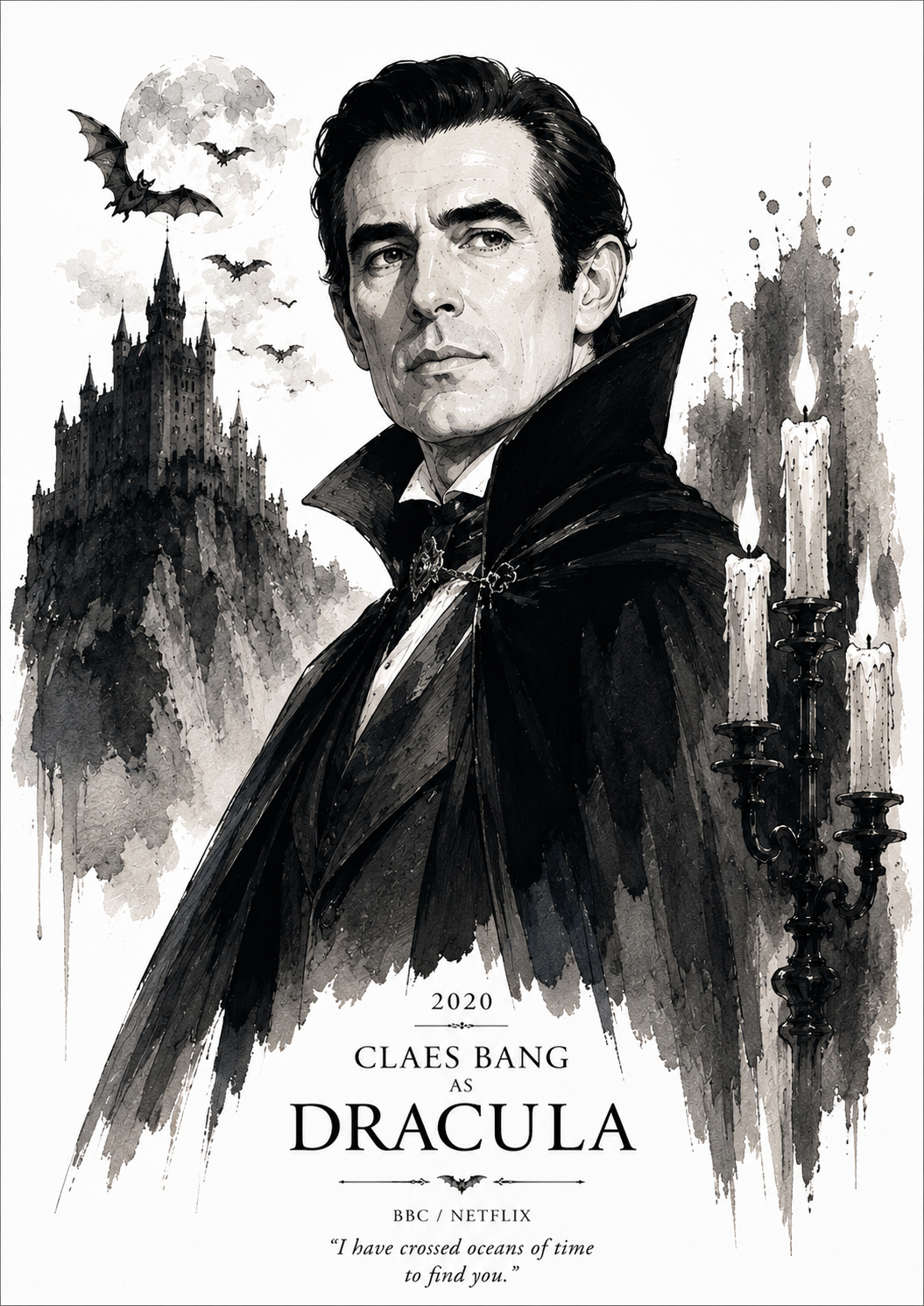 Claes Bang als Dracula, Illustration