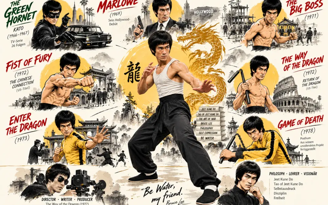 Bruce Lee schrieb und dachte dabei mit der Hand
